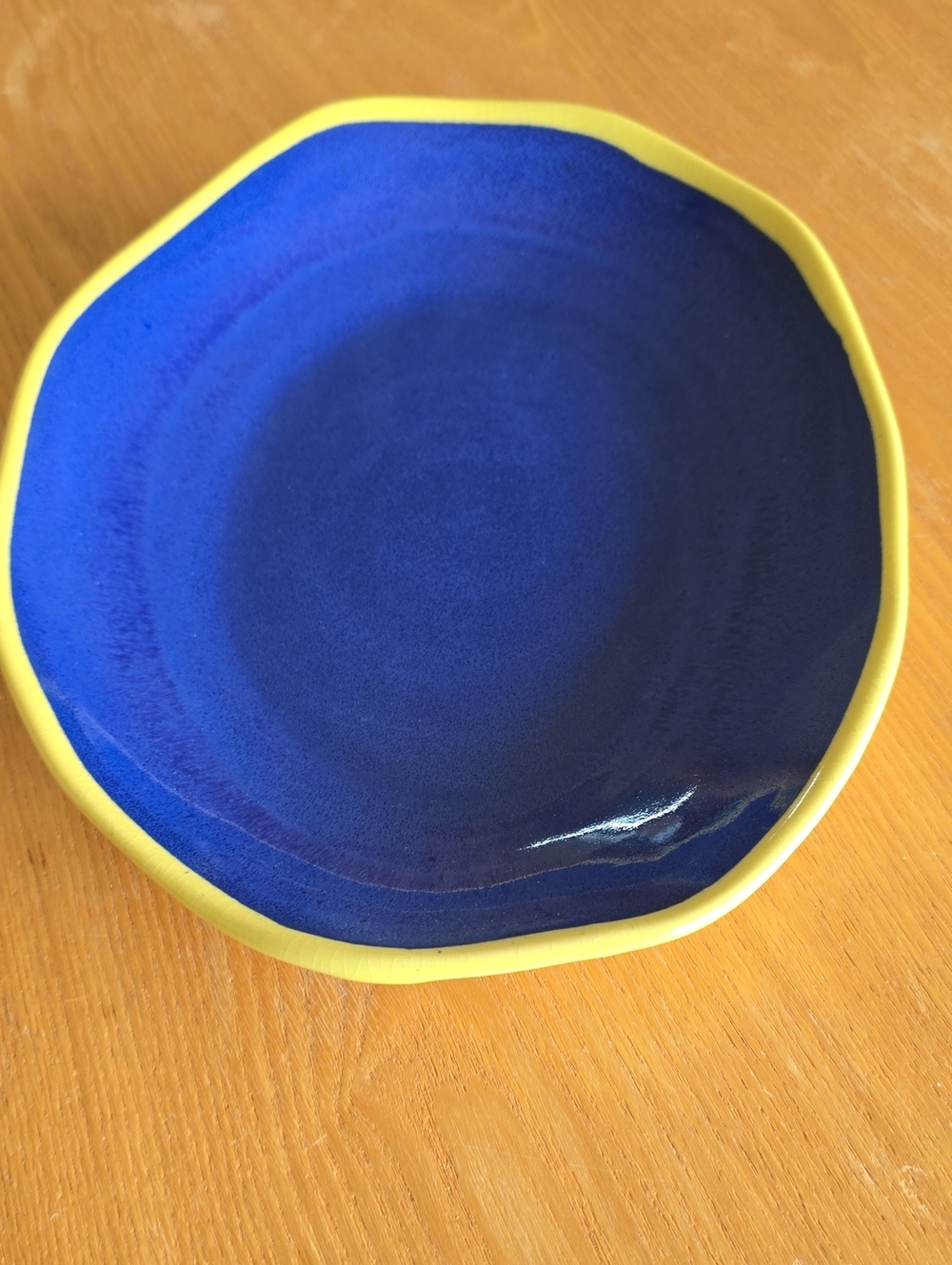 Maxwell Pottery - Canada Blue and Yellow Ceramic Plate